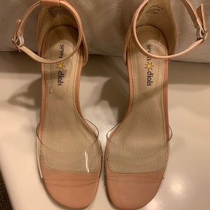 Nude Heels with clear strap